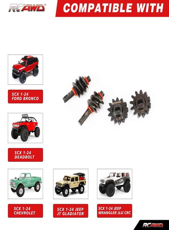 RCAWD 12t 13t SCX24 Differential Gears Overdrive Worm for Axial 1/24 SCX24 AX24 Diff Gear Series Upgrades Part - Image 2